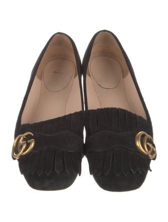Gucci Double G Logo Suede Loafers