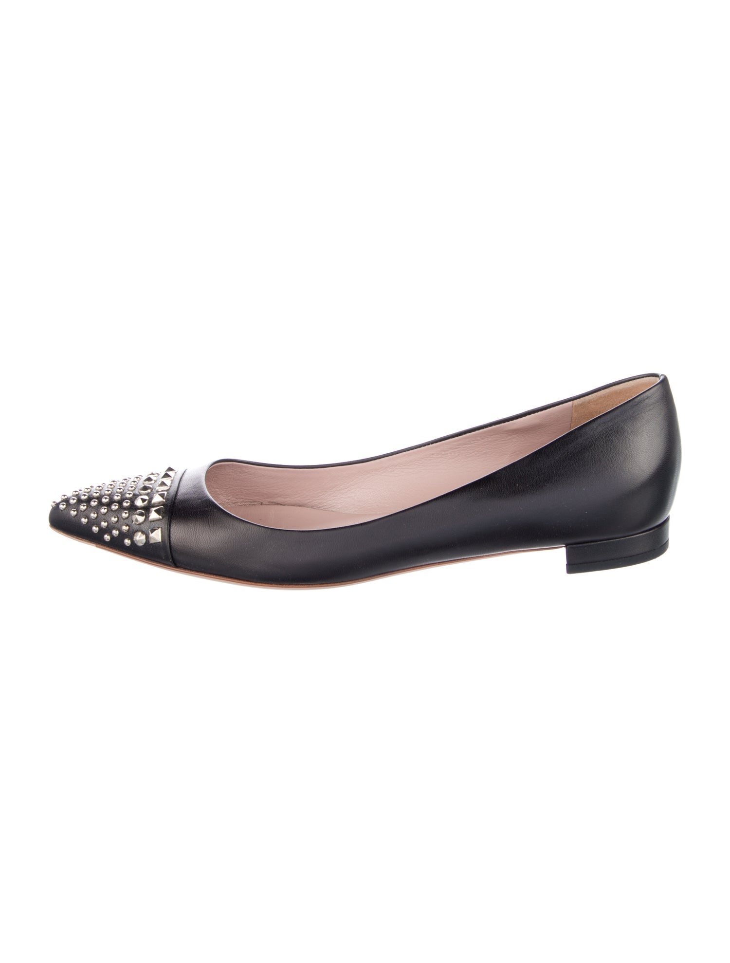 Gucci Leather Studded Accents Ballet Flats