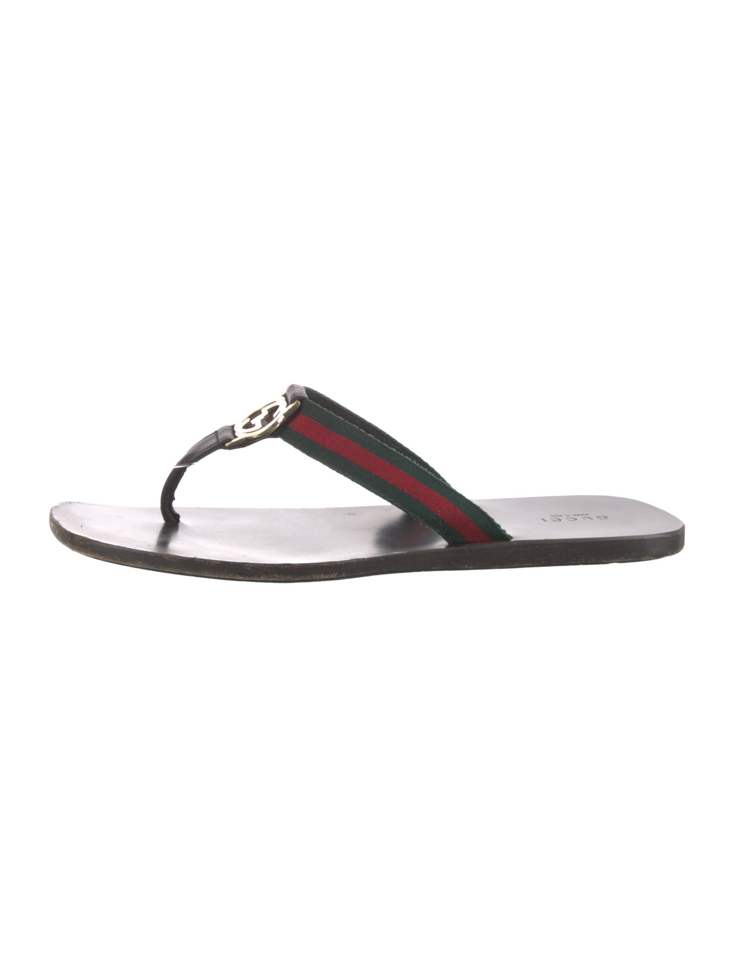 Gucci Web Accent Leather Slides