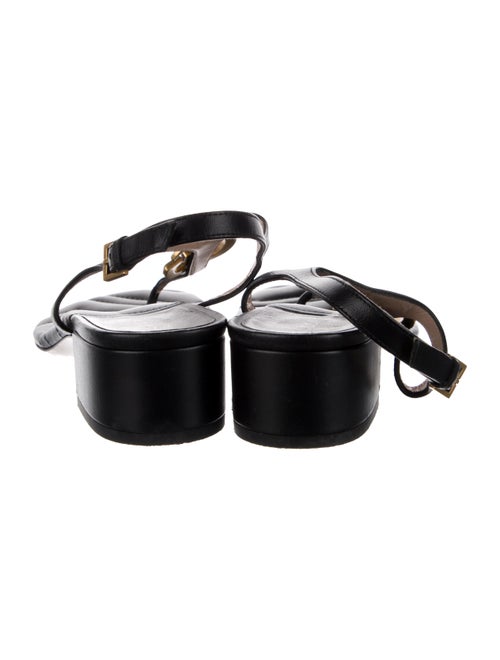 Gucci Double G Logo Leather T-Strap Sandals