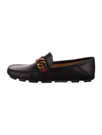 Gucci Web Accent Leather Drivers