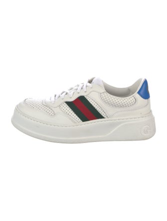 Gucci Web Accent Leather Sneakers