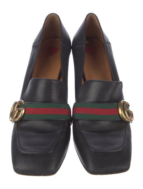 Gucci Web Accent Leather Pumps