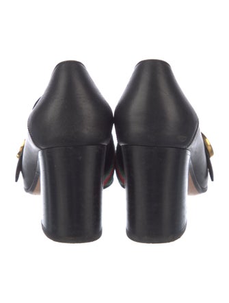 Gucci Web Accent Leather Pumps