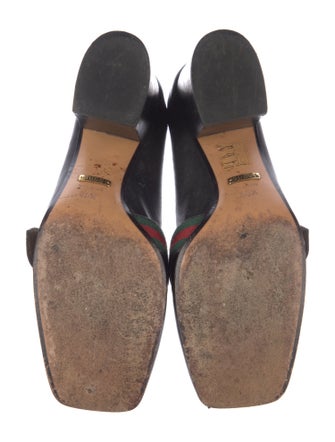 Gucci Web Accent Leather Pumps