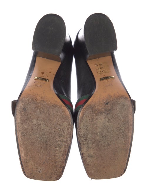 Gucci Web Accent Leather Pumps