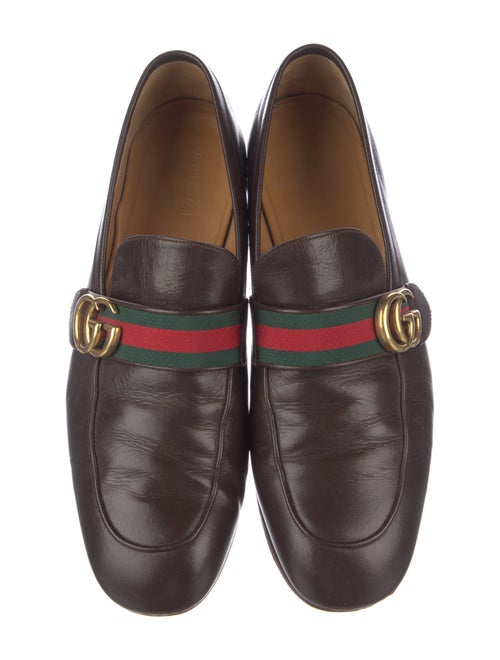 Gucci Web Accent Leather Dress Loafers