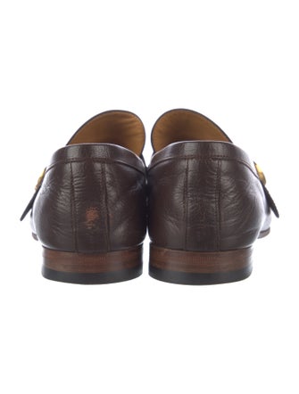 Gucci Web Accent Leather Dress Loafers