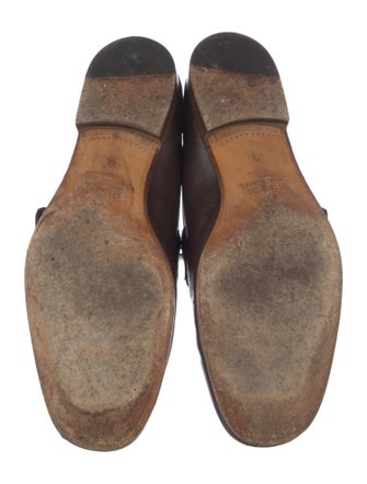 Gucci Web Accent Leather Dress Loafers