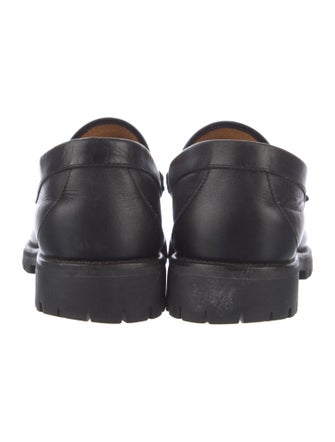 Gucci Web Accent Leather Loafers