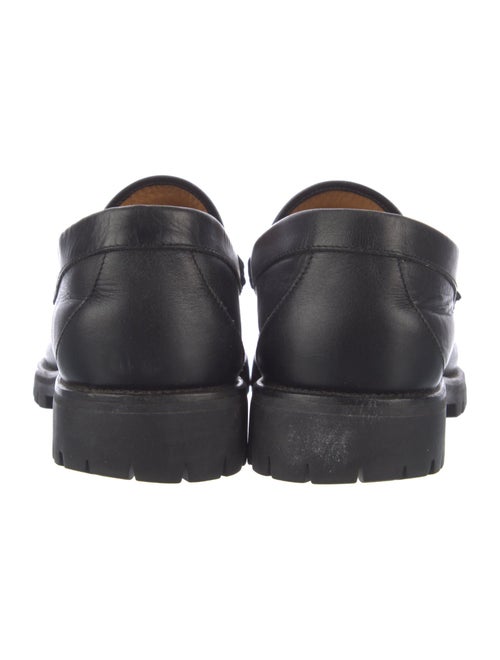Gucci Web Accent Leather Loafers