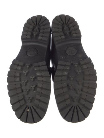 Gucci Web Accent Leather Loafers