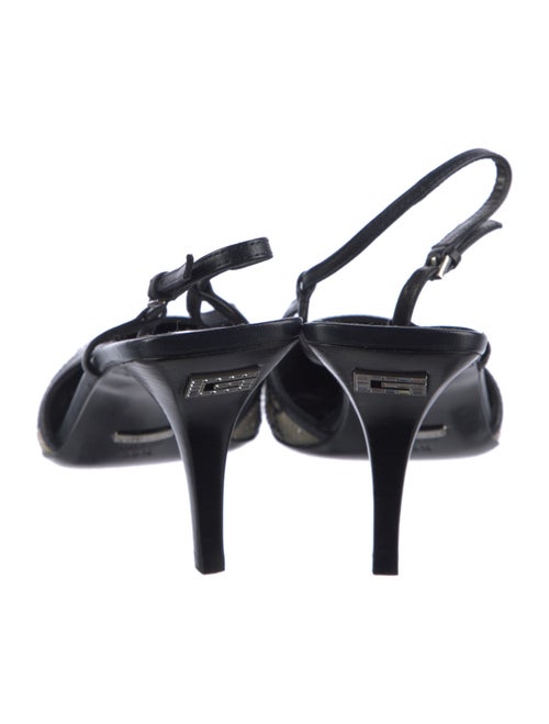 Gucci Canvas Printed Slingback Pumps