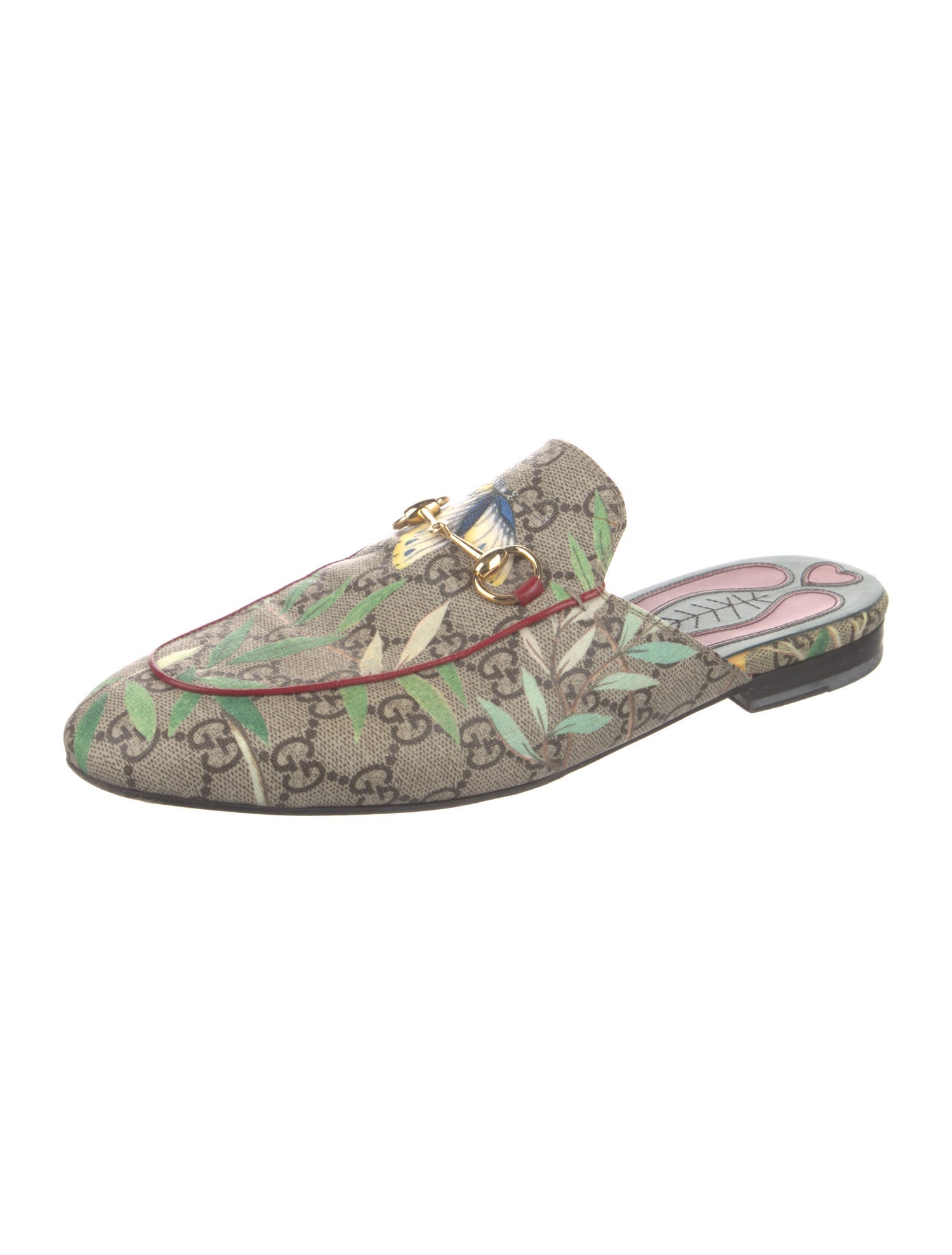 Gucci Horsebit Accent Printed Mules