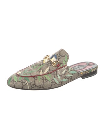 Gucci Horsebit Accent Printed Mules