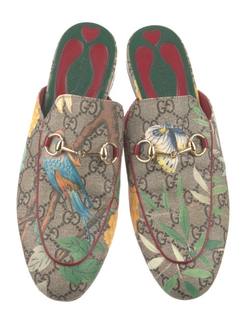 Gucci Horsebit Accent Printed Mules