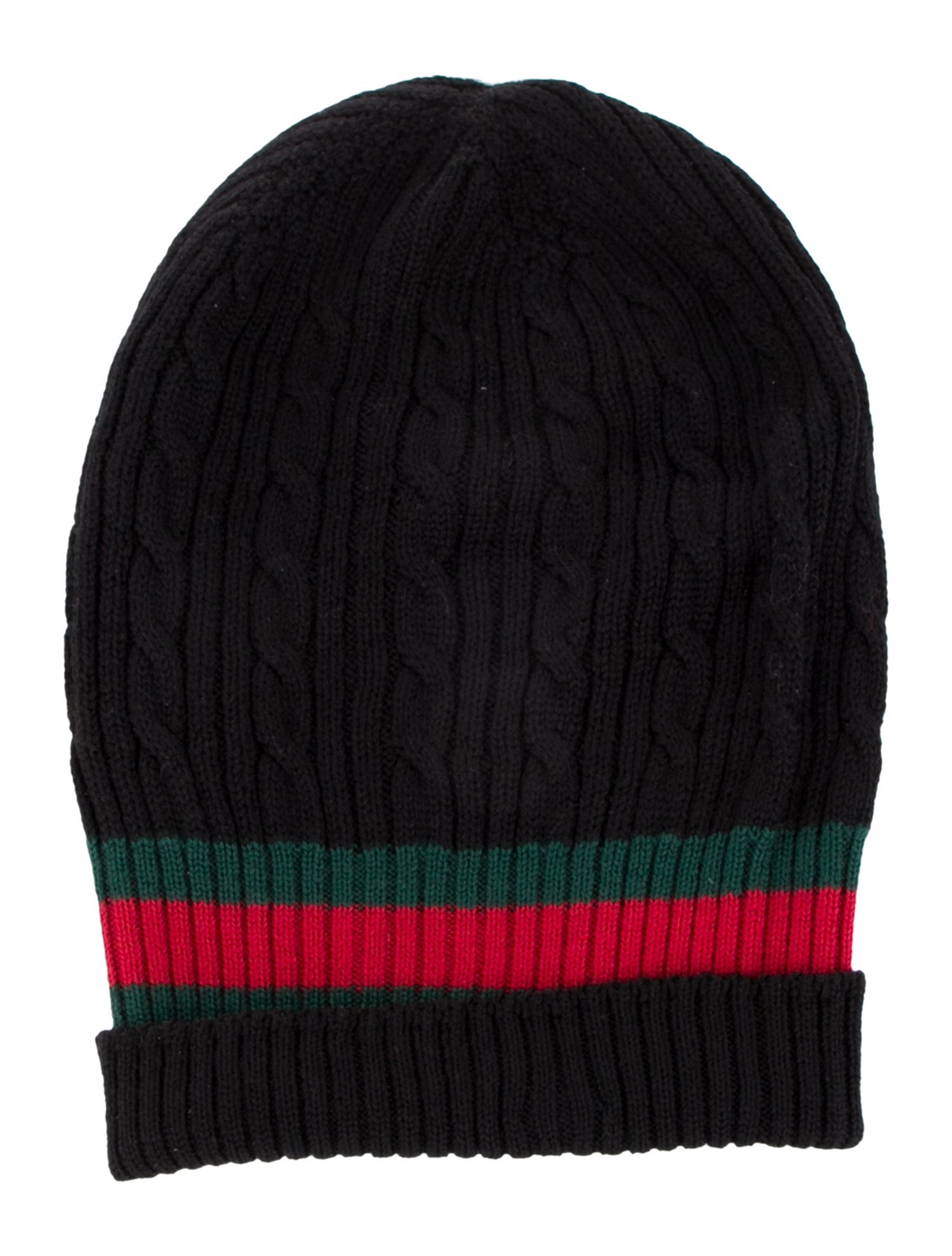 Gucci Cable Knit Web Beanie