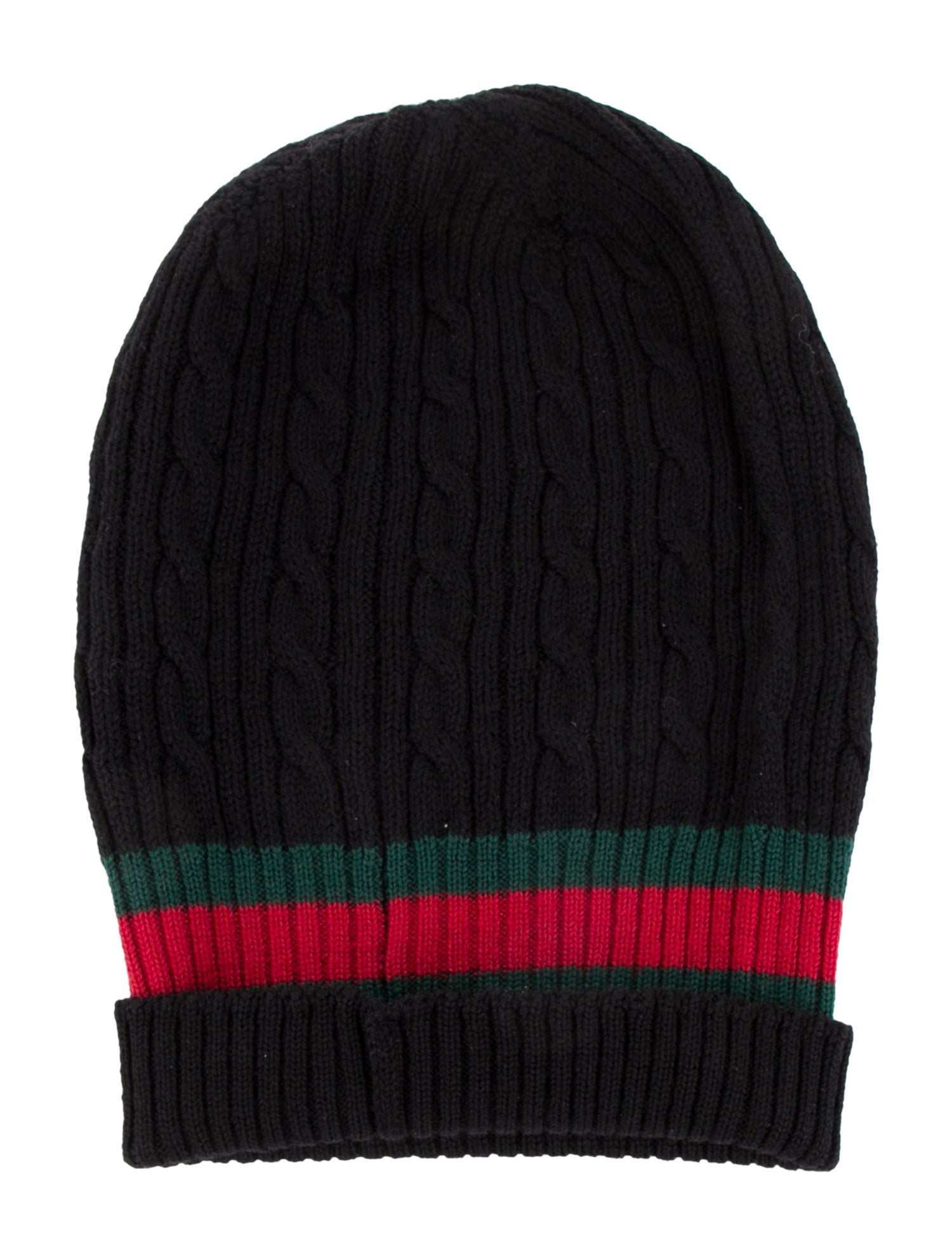Gucci Cable Knit Web Beanie