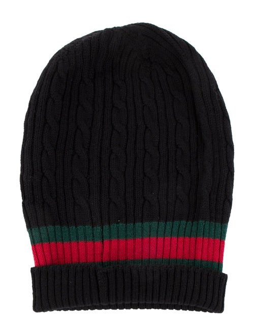 Gucci Cable Knit Web Beanie