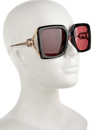Gucci with Chain Interlocking G Logo Sunglasses