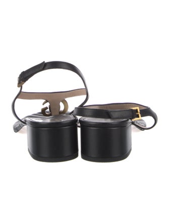 Gucci Double G Logo Leather T-Strap Sandals