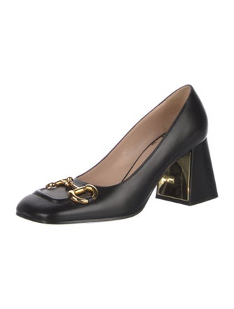 Gucci Horsebit Accent Leather Pumps