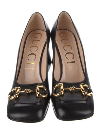 Gucci Horsebit Accent Leather Pumps