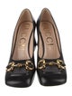 Gucci Horsebit Accent Leather Pumps