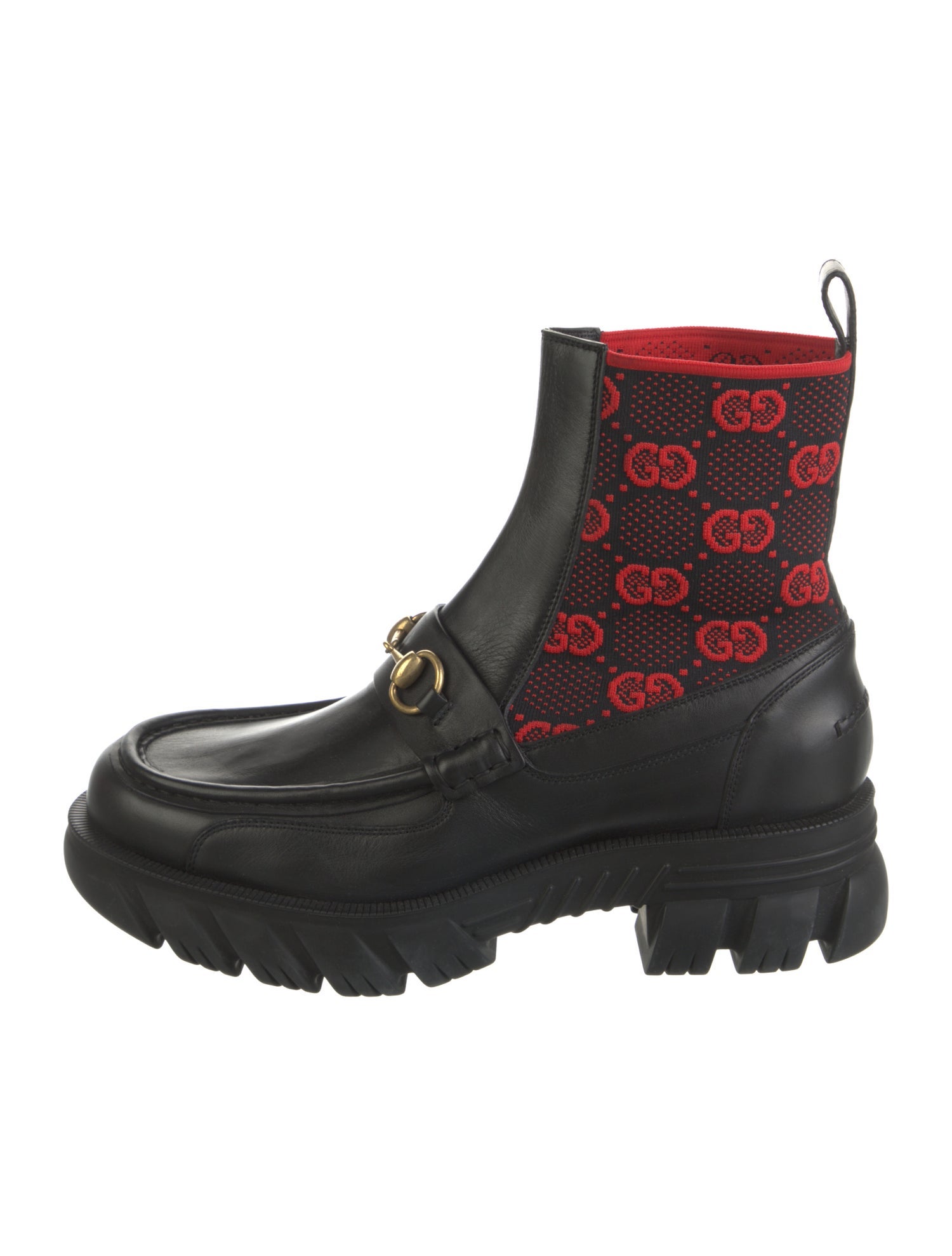 Gucci Horsebit Accent Leather Combat Boots