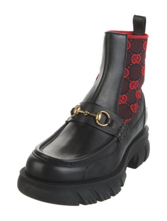 Gucci Horsebit Accent Leather Combat Boots