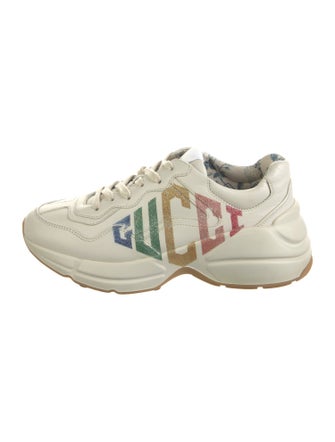 Gucci Leather Graphic Print Chunky Sneakers
