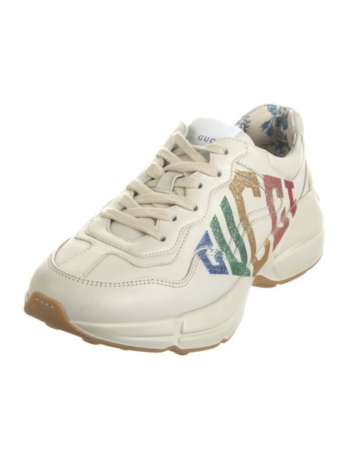 Gucci Leather Graphic Print Chunky Sneakers