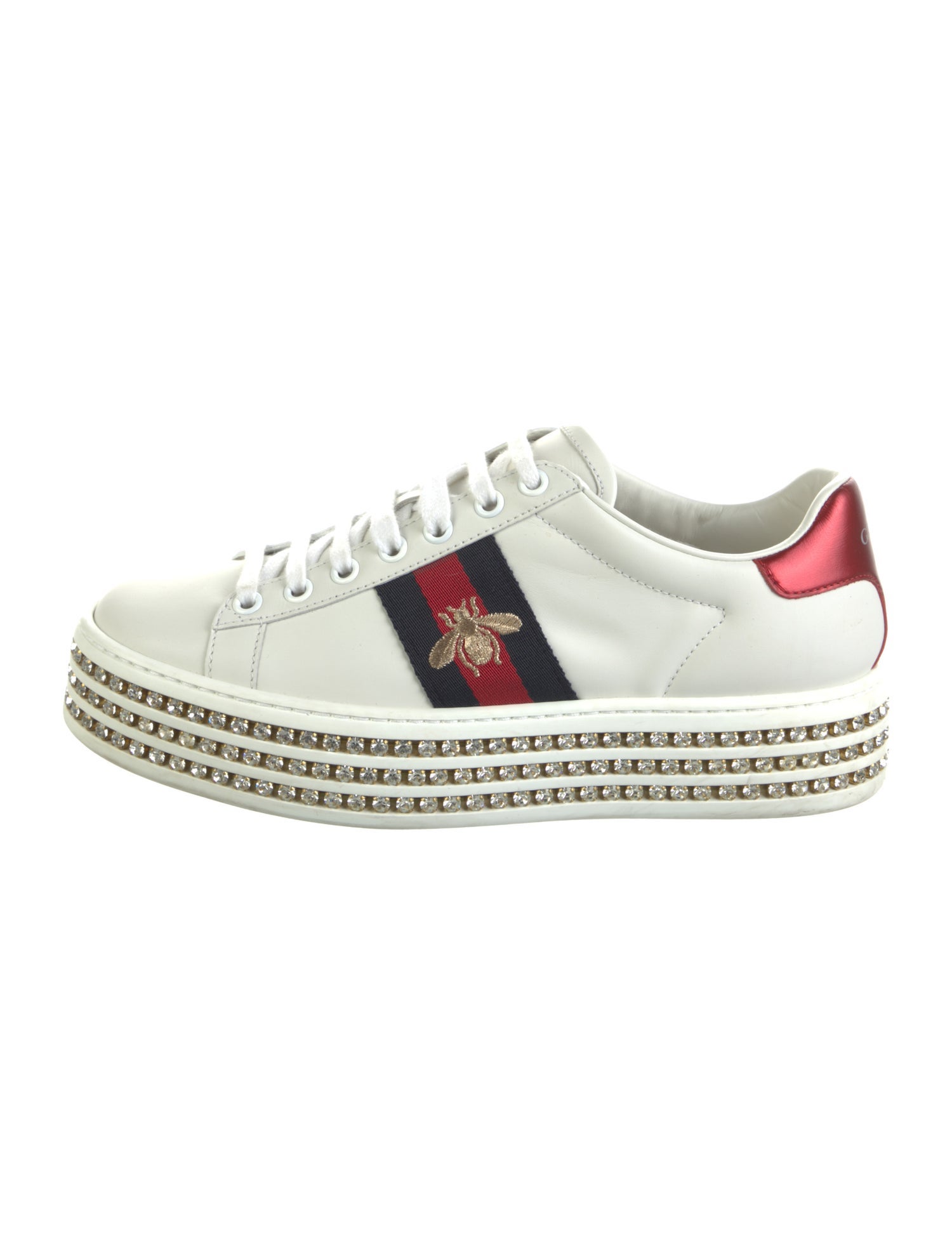 Gucci Sylvie Web Accent Leather Sneakers