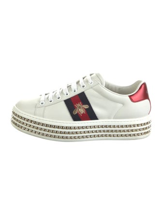 Gucci Sylvie Web Accent Leather Sneakers