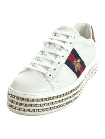 Gucci Sylvie Web Accent Leather Sneakers