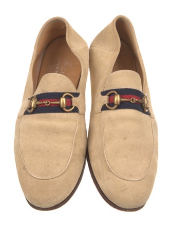 Gucci Horsebit Accent Suede Dress Loafers