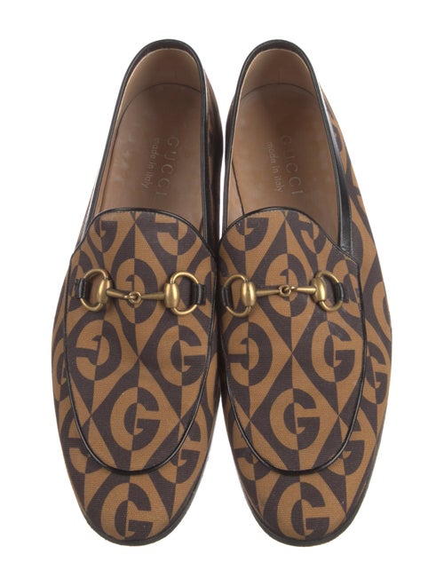 Gucci Horsebit Accent Canvas Dress Loafers