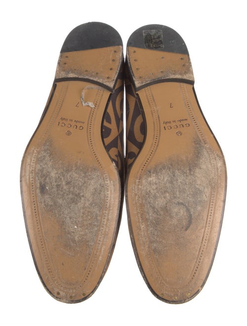 Gucci Horsebit Accent Canvas Dress Loafers