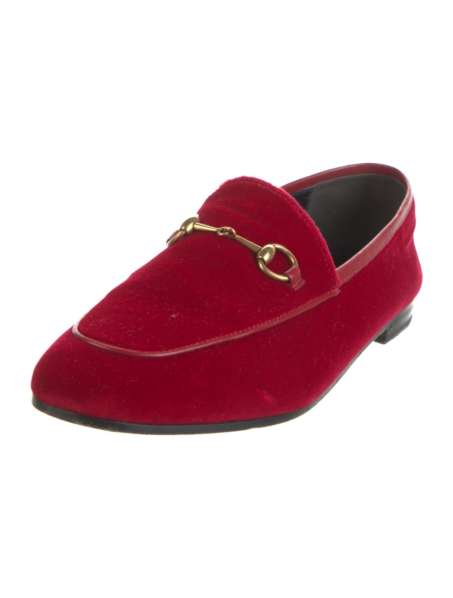 Gucci Horsebit Accent Velvet Loafers