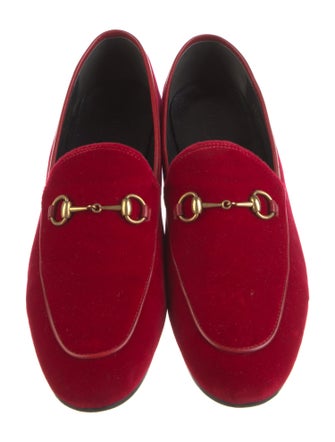 Gucci Horsebit Accent Velvet Loafers