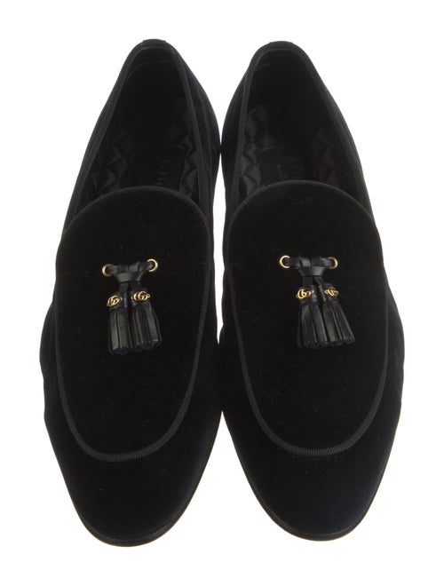 Gucci Velvet Tassel Accents Loafers
