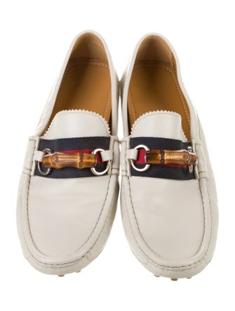 Gucci Sylvie Web Accent Leather Drivers