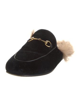 Gucci Velvet Fur Trim Mules