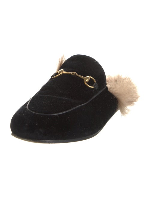Gucci Velvet Fur Trim Mules