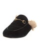 Gucci Velvet Fur Trim Mules