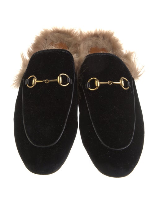Gucci Velvet Fur Trim Mules