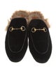 Gucci Velvet Fur Trim Mules