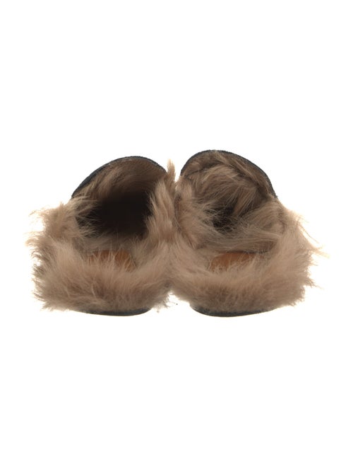 Gucci Velvet Fur Trim Mules