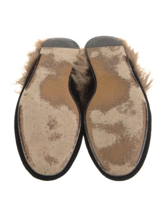 Gucci Velvet Fur Trim Mules