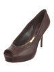 Gucci Leather Whipstitch Trim Pumps